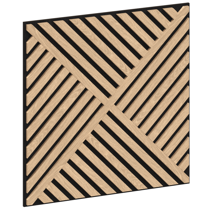 Mexen Linea 08 panel ścienny akustyczny 60 x 60 cm (4szt.), filc 9 mm, fornir techniczny, Bielony Dąb - S110-60607-08-040