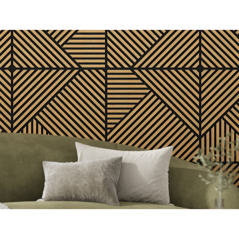 Mexen Linea 25 panel ścienny akustyczny 60 x 60 cm (4szt.), filc 9 mm, fornir techniczny, Dąb Classic - S110-60607-25-041