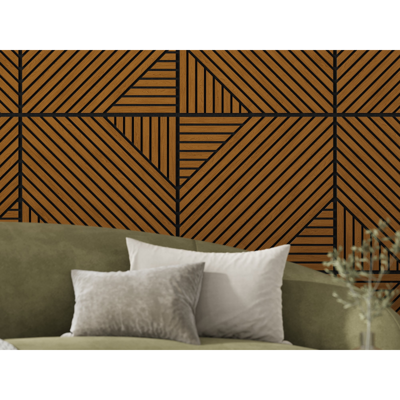 Mexen Linea 26 panel ścienny akustyczny 60 x 60 cm (4szt.), filc 9 mm, fornir techniczny, Dąb Natural - S110-60607-26-042