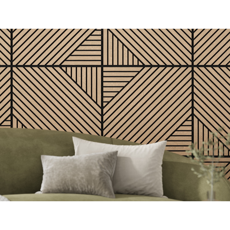 Mexen Linea 26 panel ścienny akustyczny 60 x 60 cm (4szt.), filc 9 mm, fornir techniczny, Bielony Dąb - S110-60607-26-040