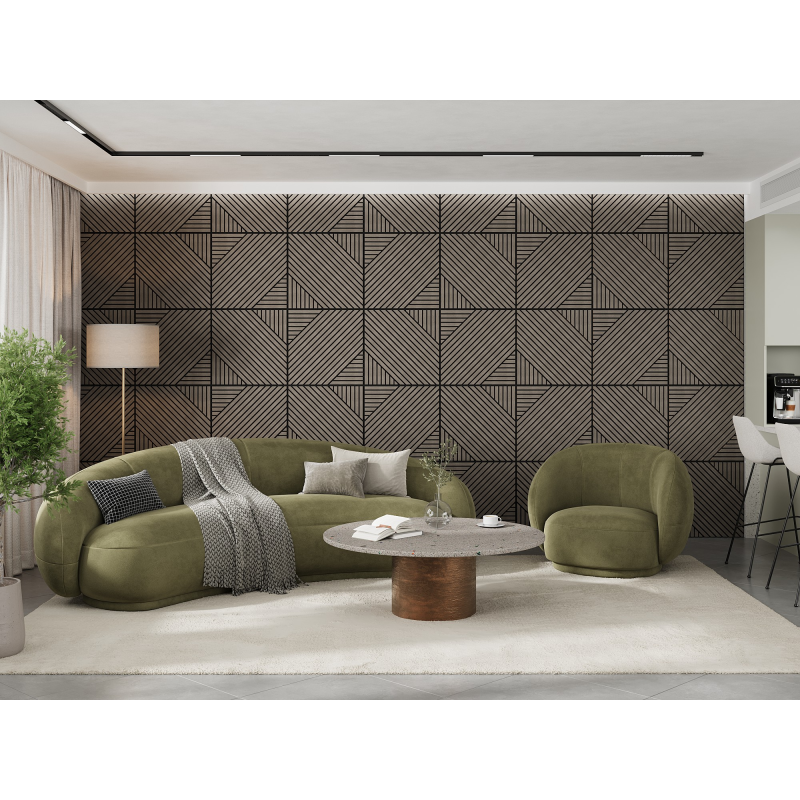 Mexen Linea 26 panel ścienny akustyczny 60 x 60 cm (4szt.), filc 9 mm, fornir techniczny, Szary Dąb - S110-60607-26-043