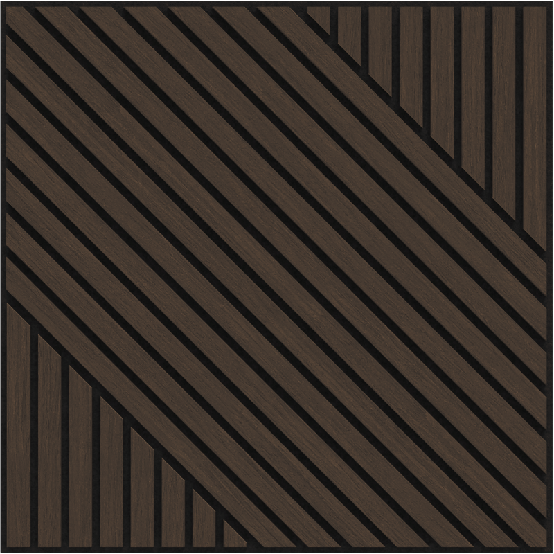 Mexen Linea 26 panel ścienny akustyczny 60 x 60 cm (4szt.), filc 9 mm, fornir techniczny, Dąb Mocca - S110-60607-26-045