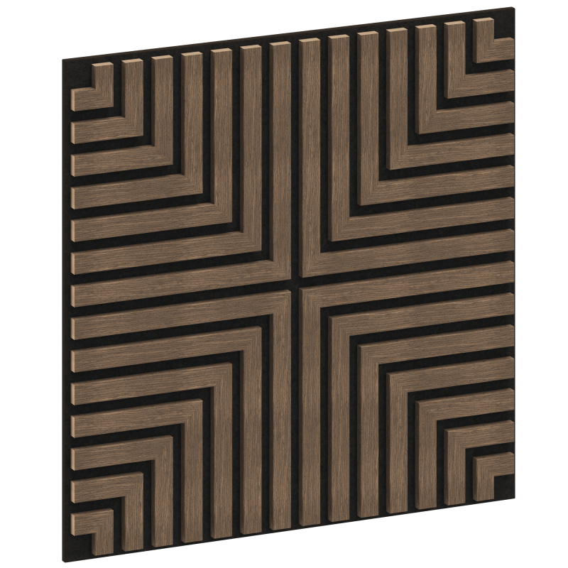 Mexen Linea 02 panel ścienny akustyczny 60 x 60 cm (4szt.), filc 9 mm, fornir techniczny, Ciemny Orzech - S110-60607-02-044