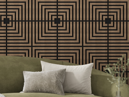 Mexen Linea 02 panel ścienny akustyczny 60 x 60 cm (4szt.), filc 9 mm, fornir techniczny, Ciemny Orzech - S110-60607-02-044