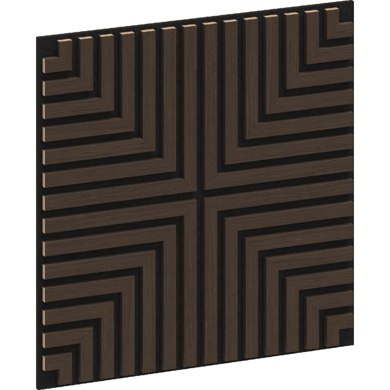Mexen Linea 02 panel ścienny akustyczny 60 x 60 cm (4szt.), filc 9 mm, fornir techniczny, Dąb Mocca - S110-60607-02-045