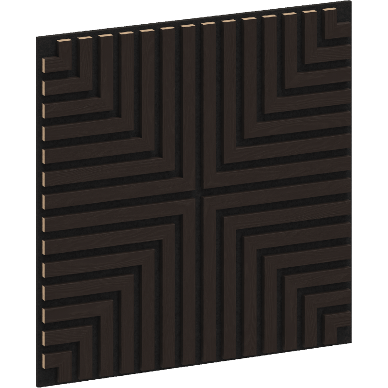 Mexen Linea 02 panel ścienny akustyczny 60 x 60 cm (4szt.), filc 9 mm, fornir techniczny, Czarny Dąb - S110-60607-02-046