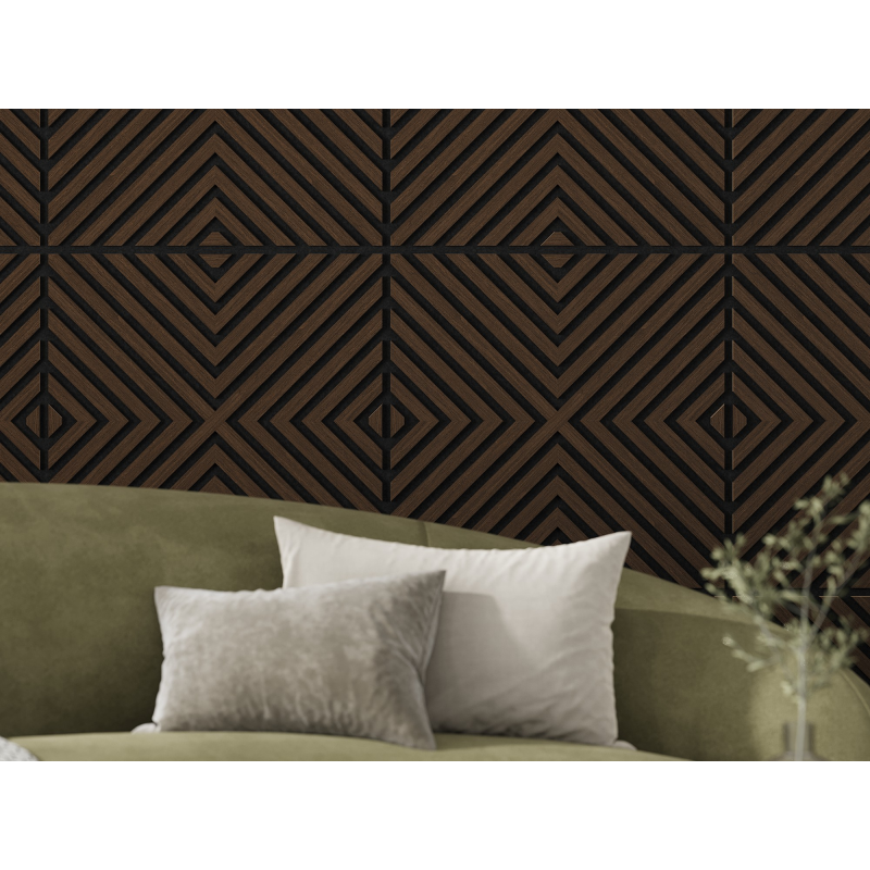 Mexen Linea 01 panel ścienny akustyczny 60 x 60 cm (4szt.), filc 9 mm, fornir techniczny, Dąb Mocca - S110-60607-01-045