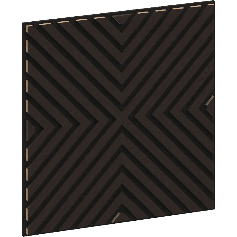 Mexen Linea 01 panel ścienny akustyczny 60 x 60 cm (4szt.), filc 9 mm, fornir techniczny, Czarny Dąb - S110-60607-01-046