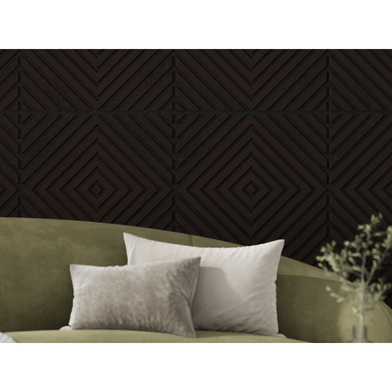 Mexen Linea 03 panel ścienny akustyczny 60 x 60 cm (4szt.), filc 9 mm, fornir techniczny, Czarny Dąb - S110-60607-03-046