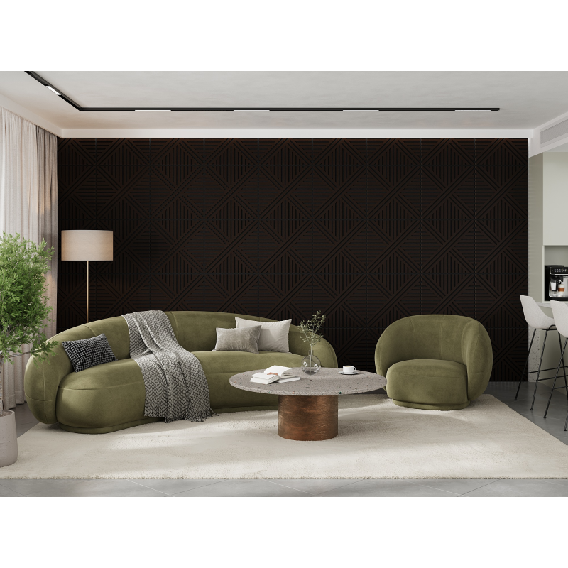 Mexen Linea 05 panel ścienny akustyczny 60 x 60 cm (4szt.), filc 9 mm, fornir techniczny, Czarny Dąb - S110-60607-05-046