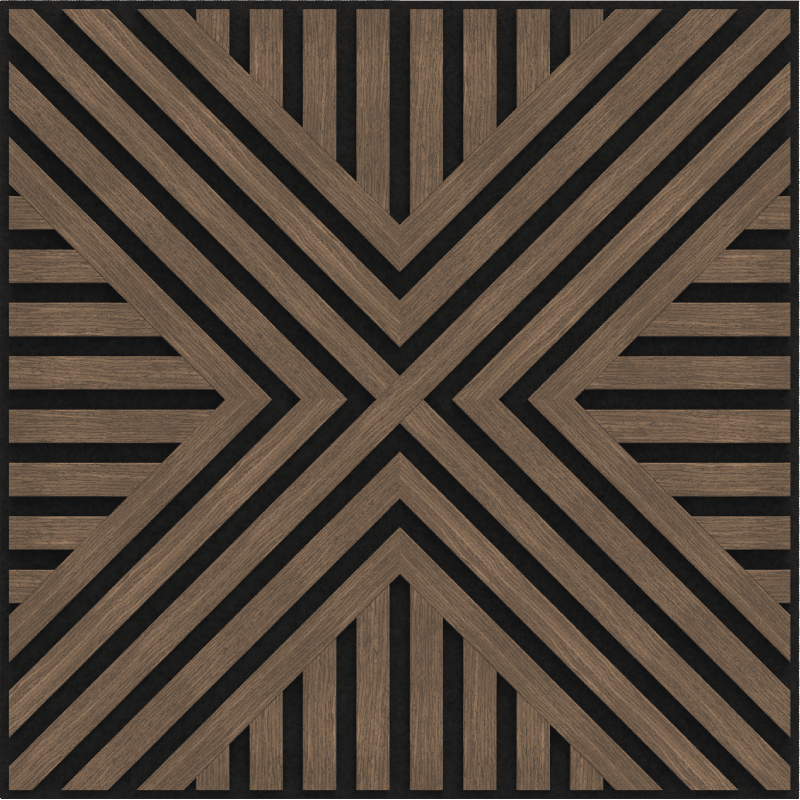 Mexen Linea 06 panel ścienny akustyczny 60 x 60 cm (4szt.), filc 9 mm, fornir techniczny, Ciemny Orzech - S110-60607-06-044