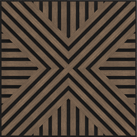 Mexen Linea 06 panel ścienny akustyczny 60 x 60 cm (4szt.), filc 9 mm, fornir techniczny, Ciemny Orzech - S110-60607-06-044