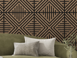 Mexen Linea 06 panel ścienny akustyczny 60 x 60 cm (4szt.), filc 9 mm, fornir techniczny, Ciemny Orzech - S110-60607-06-044