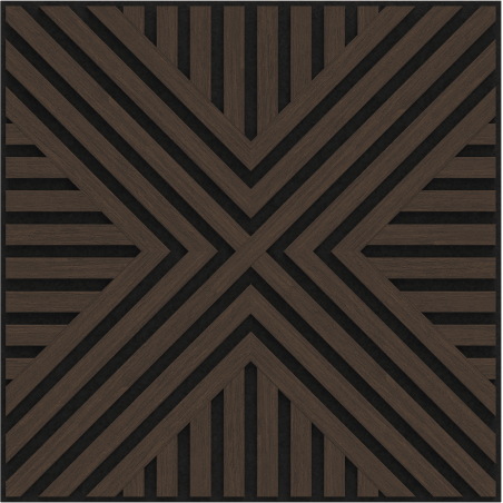 Mexen Linea 06 panel ścienny akustyczny 60 x 60 cm (4szt.), filc 9 mm, fornir techniczny, Dąb Mocca - S110-60607-06-045
