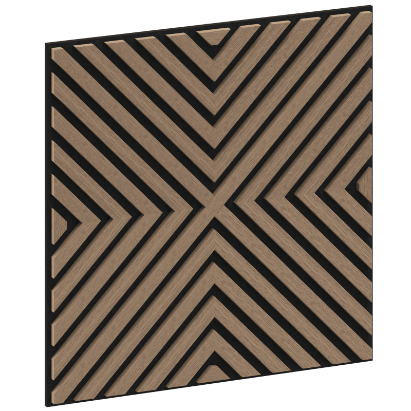 Mexen Linea 01 panel ścienny akustyczny 60 x 60 cm (4szt.), filc 9 mm, fornir techniczny, Jasny Orzech - S110-60607-01-047