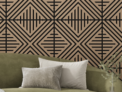 Mexen Linea 06 panel ścienny akustyczny 60 x 60 cm (4szt.), filc 9 mm, fornir techniczny, Jasny Orzech - S110-60607-06-047