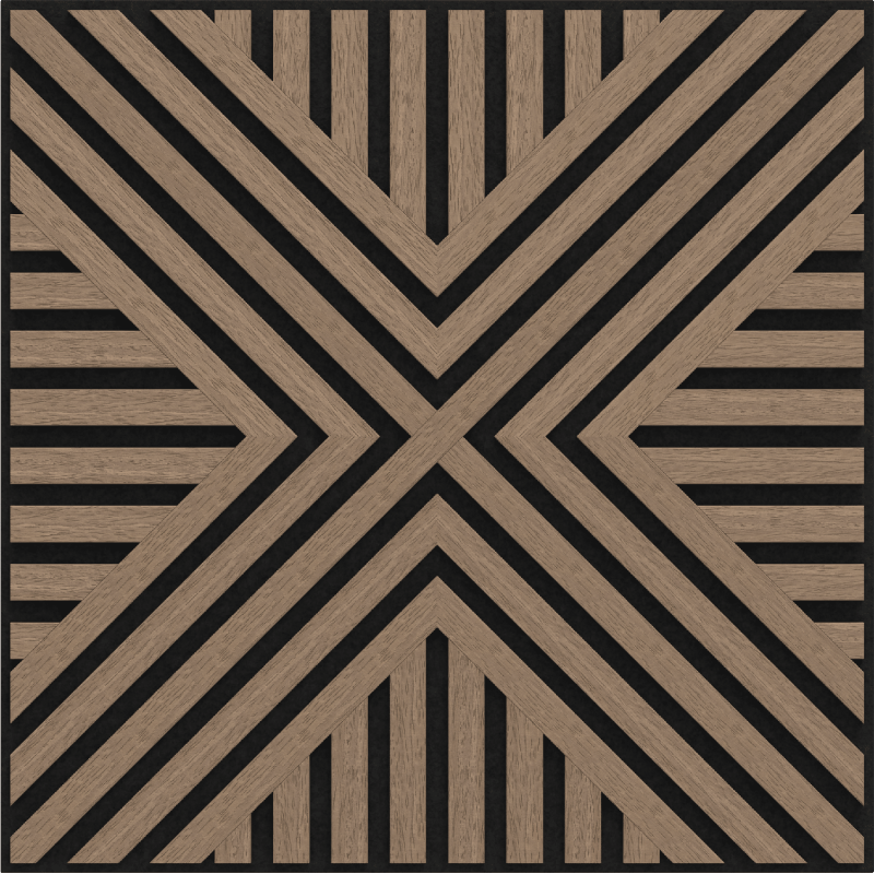 Mexen Linea 06 panel ścienny akustyczny 60 x 60 cm (4szt.), filc 9 mm, fornir techniczny, Jasny Orzech - S110-60607-06-047