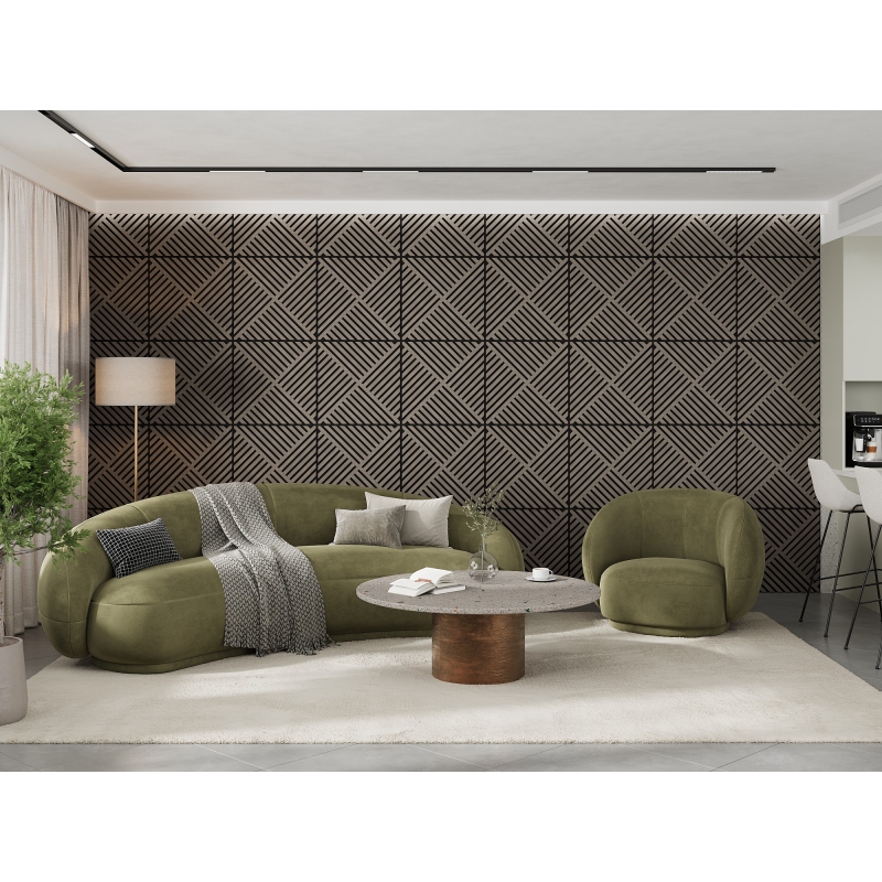 Mexen Linea 08 panel ścienny akustyczny 60 x 60 cm (4szt.), filc 9 mm, fornir techniczny, Szary Dąb - S110-60607-08-043