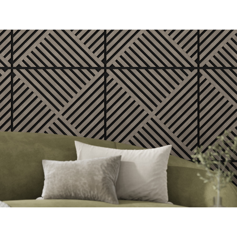 Mexen Linea 08 panel ścienny akustyczny 60 x 60 cm (4szt.), filc 9 mm, fornir techniczny, Szary Dąb - S110-60607-08-043