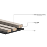 Mexen Linea 08 panel ścienny akustyczny 60 x 60 cm (4szt.), filc 9 mm, fornir techniczny, Szary Dąb - S110-60607-08-043