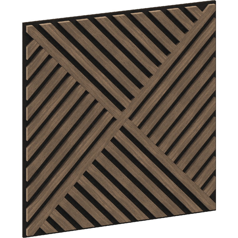 Mexen Linea 08 panel ścienny akustyczny 60 x 60 cm (4szt.), filc 9 mm, fornir techniczny, Ciemny Orzech - S110-60607-08-044