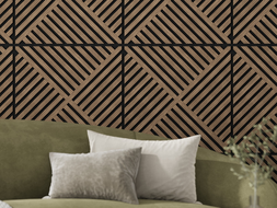 Mexen Linea 08 panel ścienny akustyczny 60 x 60 cm (4szt.), filc 9 mm, fornir techniczny, Ciemny Orzech - S110-60607-08-044