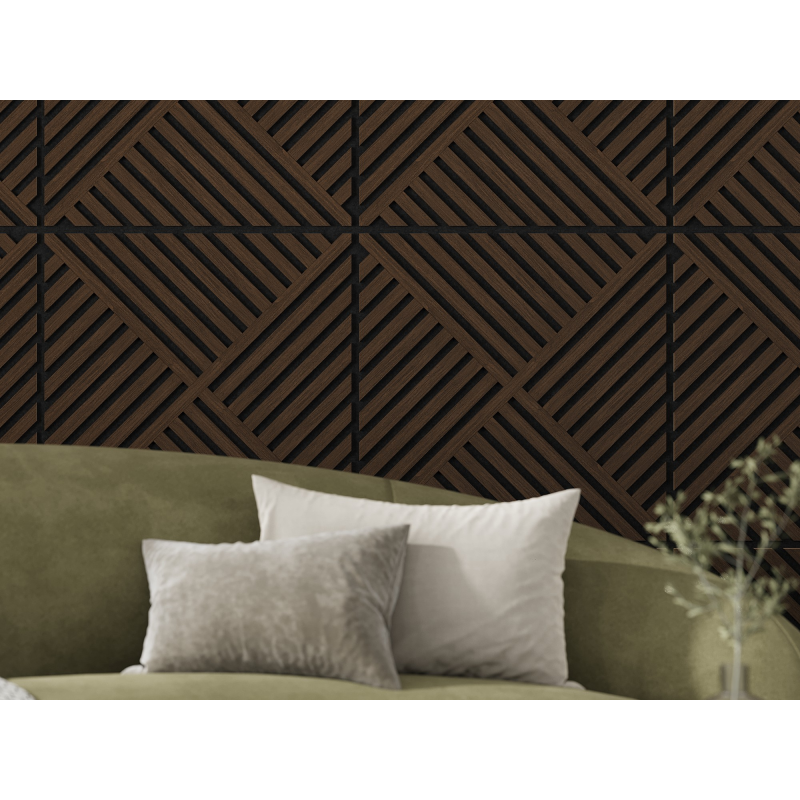 Mexen Linea 08 panel ścienny akustyczny 60 x 60 cm (4szt.), filc 9 mm, fornir techniczny, Dąb Mocca - S110-60607-08-045