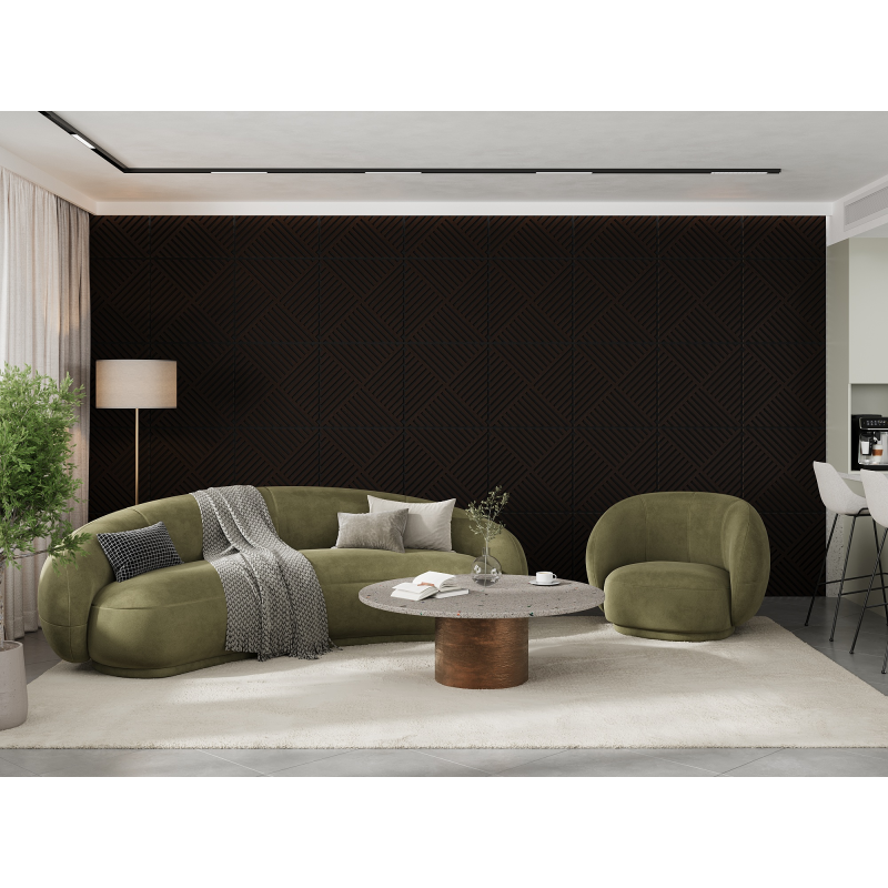 Mexen Linea 08 panel ścienny akustyczny 60 x 60 cm (4szt.), filc 9 mm, fornir techniczny, Czarny Dąb - S110-60607-08-046