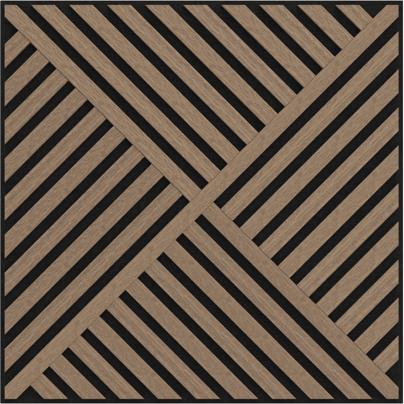 Mexen Linea 08 panel ścienny akustyczny 60 x 60 cm (4szt.), filc 9 mm, fornir techniczny, Jasny Orzech - S110-60607-08-047