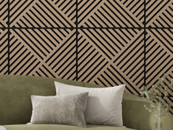Mexen Linea 08 panel ścienny akustyczny 60 x 60 cm (4szt.), filc 9 mm, fornir techniczny, Jasny Orzech - S110-60607-08-047