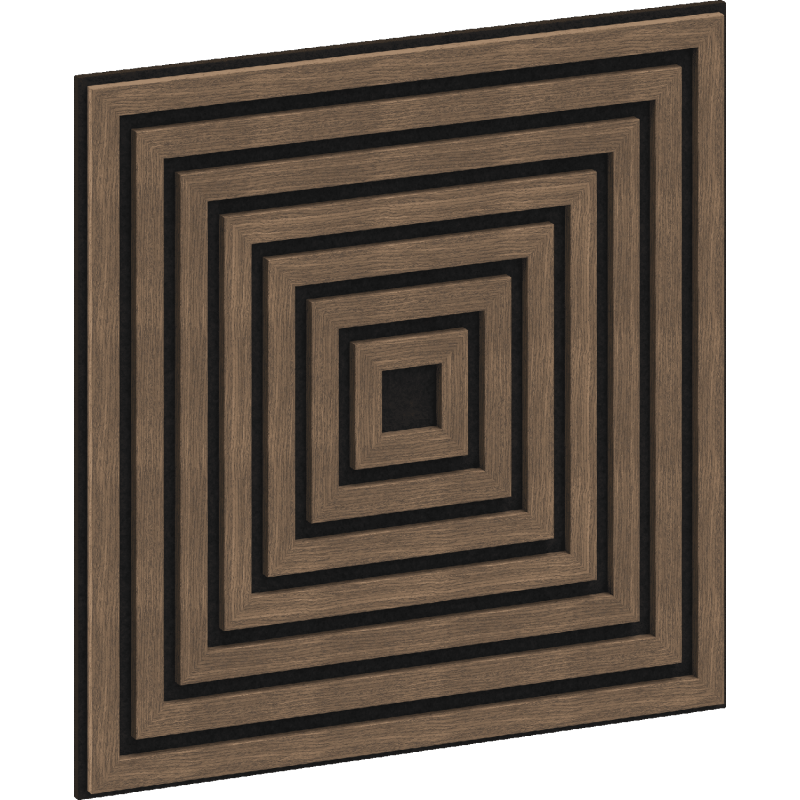 Mexen Linea 13 panel ścienny akustyczny 60 x 60 cm (4szt.), filc 9 mm, fornir techniczny, Ciemny Orzech - S110-60607-13-044