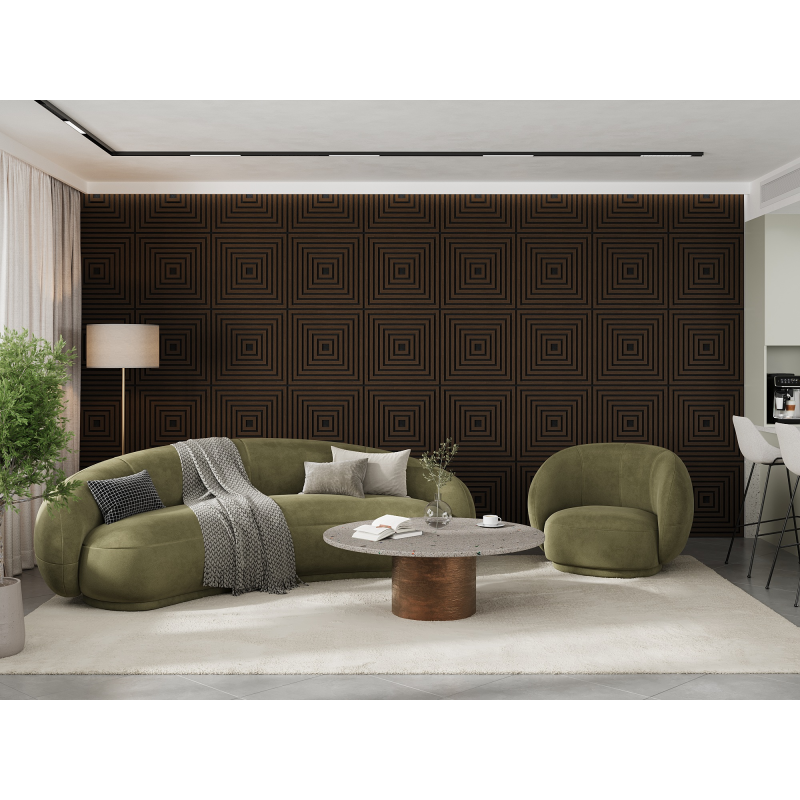 Mexen Linea 13 panel ścienny akustyczny 60 x 60 cm (4szt.), filc 9 mm, fornir techniczny, Dąb Mocca - S110-60607-13-045