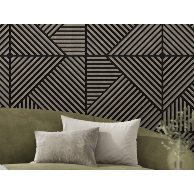 Mexen Linea 25 panel ścienny akustyczny 60 x 60 cm (4szt.), filc 9 mm, fornir techniczny, Szary Dąb - S110-60607-25-043