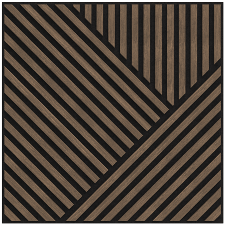 Mexen Linea 25 panel ścienny akustyczny 60 x 60 cm (4szt.), filc 9 mm, fornir techniczny, Ciemny Orzech - S110-60607-25-044