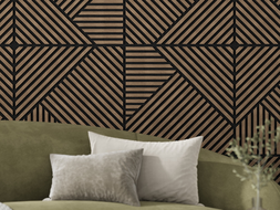 Mexen Linea 25 panel ścienny akustyczny 60 x 60 cm (4szt.), filc 9 mm, fornir techniczny, Ciemny Orzech - S110-60607-25-044