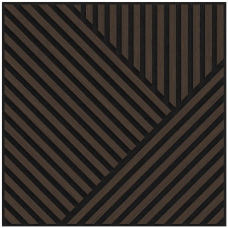 Mexen Linea 25 panel ścienny akustyczny 60 x 60 cm (4szt.), filc 9 mm, fornir techniczny, Dąb Mocca - S110-60607-25-045
