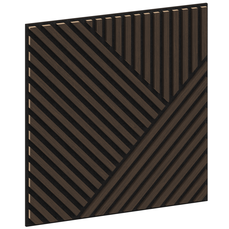 Mexen Linea 25 panel ścienny akustyczny 60 x 60 cm (4szt.), filc 9 mm, fornir techniczny, Dąb Mocca - S110-60607-25-045