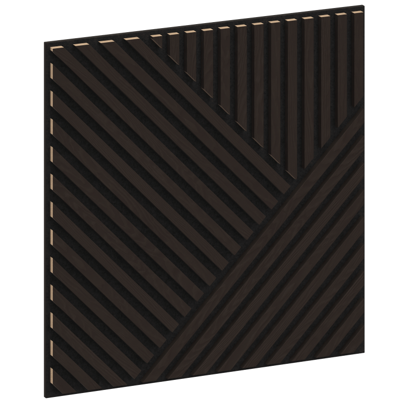 Mexen Linea 25 panel ścienny akustyczny 60 x 60 cm (4szt.), filc 9 mm, fornir techniczny, Czarny Dąb - S110-60607-25-046