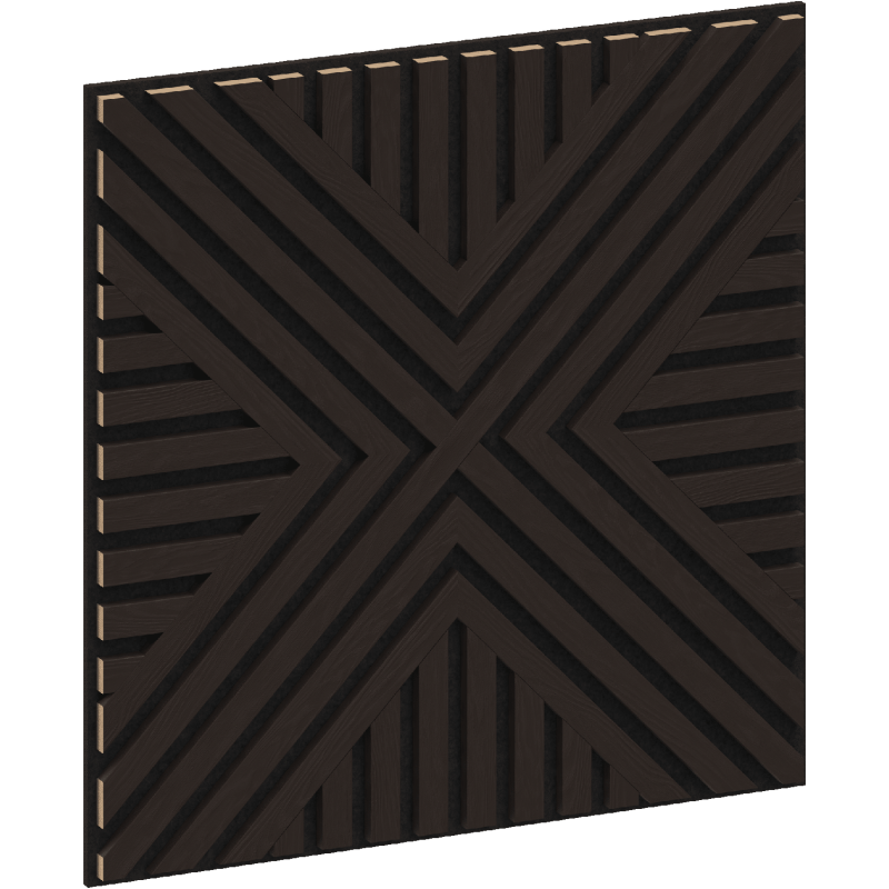 Mexen Linea 26 panel ścienny akustyczny 60 x 60 cm (4szt.), filc 9 mm, fornir techniczny, Czarny Dąb - S110-60607-26-046
