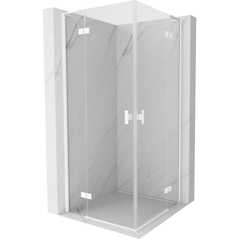 Mexen Mist-H L Duo kabina prysznicowa uchylna 70 x 70 cm, transparent, biała - 8A5L-070L-070P-20-00