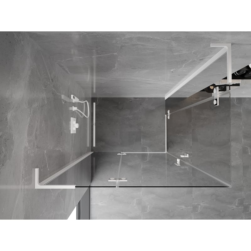 Mexen Mist-H L Duo kabina prysznicowa uchylna lewa 95 x 75 cm, transparent, biała - 8A5L-095L-075P-20-00