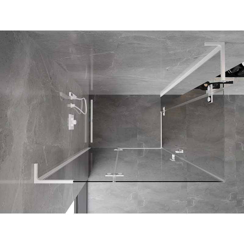 Mexen Mist-H L Duo kabina prysznicowa uchylna lewa 90 x 80 cm, transparent, biała - 8A5L-090L-080P-20-00