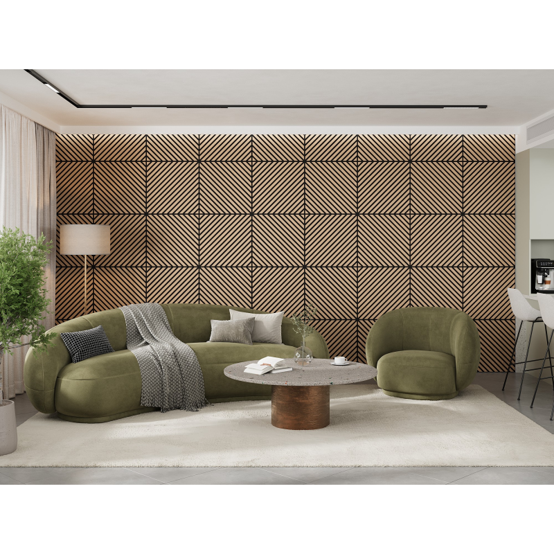 Mexen Linea 39 panel ścienny akustyczny 60 x 60 cm (4szt.), filc 9 mm, fornir techniczny, Bielony Dąb - S110-60607-39-040