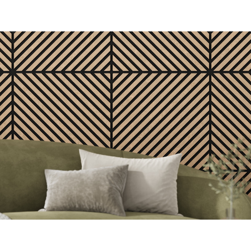 Mexen Linea 39 panel ścienny akustyczny 60 x 60 cm (4szt.), filc 9 mm, fornir techniczny, Bielony Dąb - S110-60607-39-040