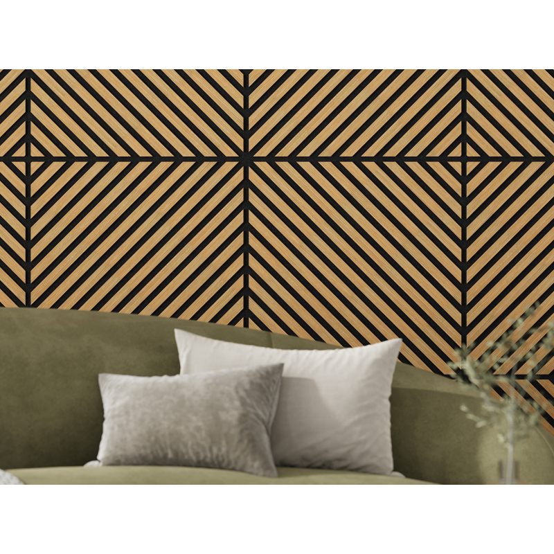 Mexen Linea 39 panel ścienny akustyczny 60 x 60 cm (4szt.), filc 9 mm, fornir techniczny, Dąb Classic - S110-60607-39-041