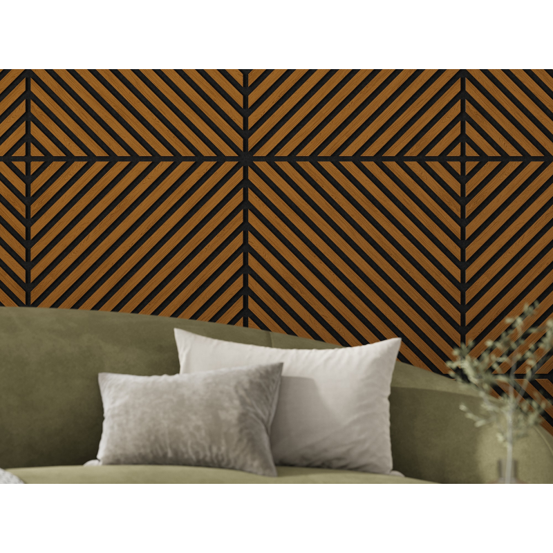 Mexen Linea 39 panel ścienny akustyczny 60 x 60 cm (4szt.), filc 9 mm, fornir techniczny, Dąb Natural - S110-60607-39-042