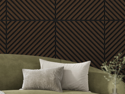 Mexen Linea 39 panel ścienny akustyczny 60 x 60 cm (4szt.), filc 9 mm, fornir techniczny, Dąb Mocca - S110-60607-39-045