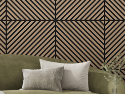 Mexen Linea 39 panel ścienny akustyczny 60 x 60 cm (4szt.), filc 9 mm, fornir techniczny, Jasny Orzech - S110-60607-39-047