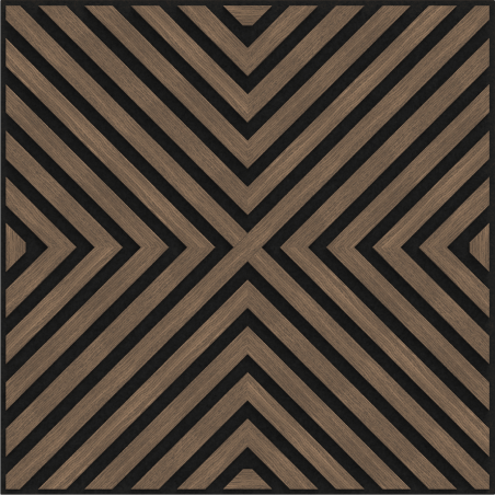 Mexen Linea 01 panel ścienny akustyczny 60 x 60 cm (4szt.), filc 9 mm, fornir techniczny, Ciemny Orzech - S110-60607-01-044