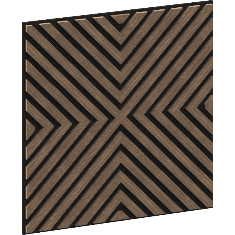 Mexen Linea 01 panel ścienny akustyczny 60 x 60 cm (4szt.), filc 9 mm, fornir techniczny, Ciemny Orzech - S110-60607-01-044